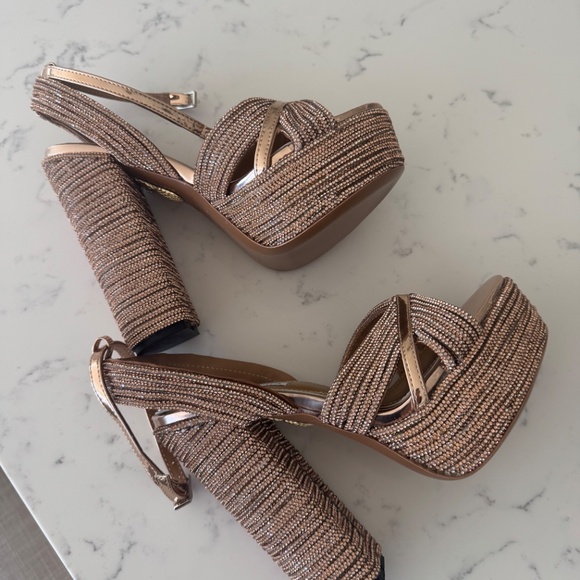 Aquazzura gold platform sandal heels - Picture 7 of 11